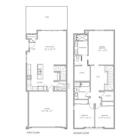 the floor plans for the two floors of the apartment building at Novella Biltmore, Phoenix, AZ, 85016